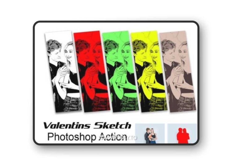 Valentine's Sketch Photoshop Action 1 Valentine's Sketch Photoshop Action