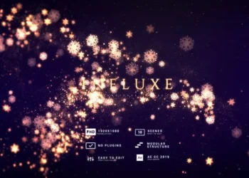 Videohive Golden Snowflakes Flow Titles 55831494
