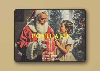 Vintage Halftone Postcard Effects for Photoshop