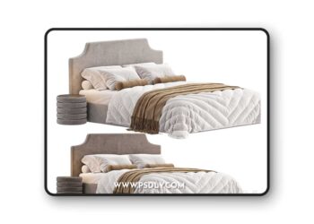 3dsky Pro - Bed Adona Floor 160 Soft Latte