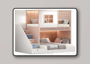 3dsky Pro - Designer two-level bed Kids room 24