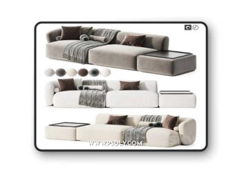 3dsky Pro - Modular sofa Fabro 4 3D Model