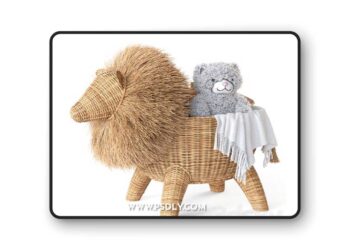 3dsky Pro - RATTAN ANIMAL BASKET LION Restoration Hardware