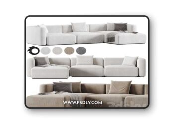 3dsky Pro - Shanghai Sofa 1 By Poliform