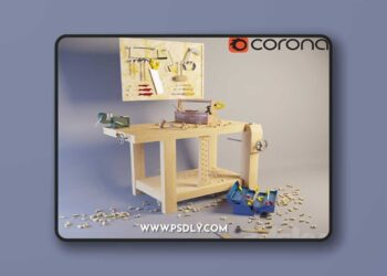 3dsky Pro - Table with tools 3D Model