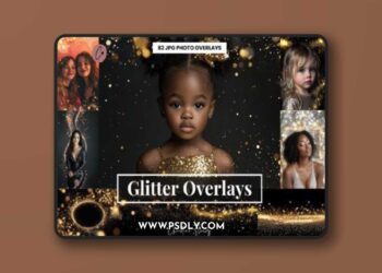 82 Gold Glitter Overlays 3D Model