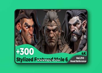 Artstation - +300 Stylized Featured Male 6 Head Sculpt Reference Images(4k)