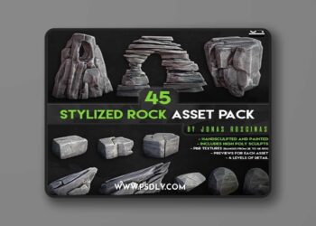 Cgtrader - Stylized Rock Asset Pack by J Roscinas Low-poly 3D Model