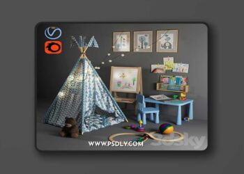 Children's tent-Tepee 3D Model