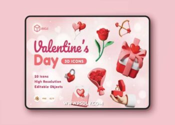 Cubicle - Valentine Day 3D Icons