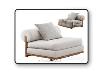 Moving Mountain Slipper Chair 3D Model