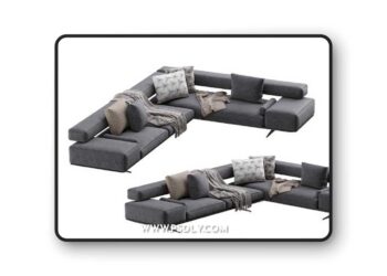 Sofa Wing By Flexform 3D Model