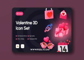 Valentines 3D Icons 3D Model