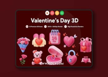 Valentine's Day 3D Icon 7CBMADF