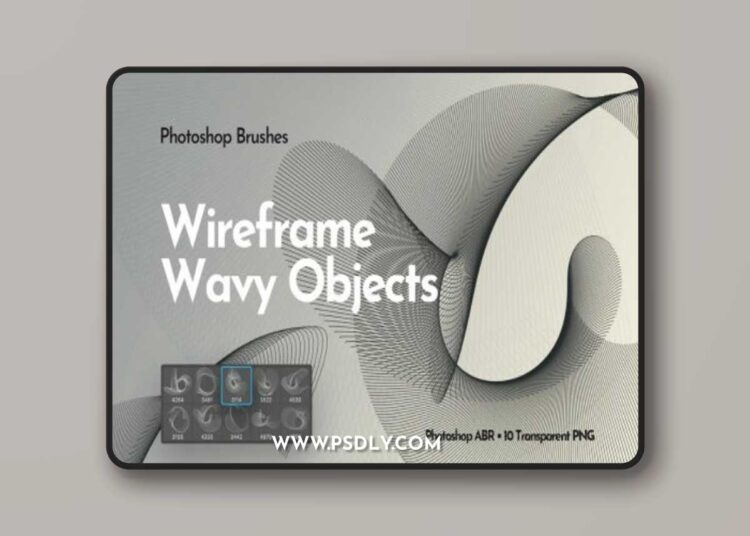 Wireframe Wavy Objects Photoshop Brushes 1 Wireframe Wavy Objects Photoshop Brushes