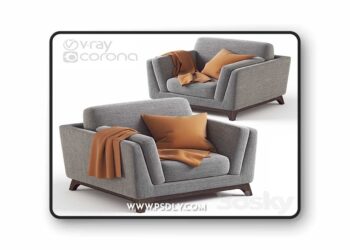 3dsky Pro - ARTICLE Ceni Pyrite Gray Armchair