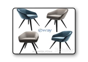 3dsky Pro - Aleria Upholstered Steel Swivel Chair
