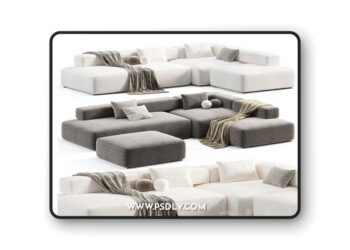 3dsky Pro - Alphabet Modular Sofa 3D Model