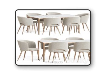 3dsky Pro - Basel Chair Canto Table Dining Set