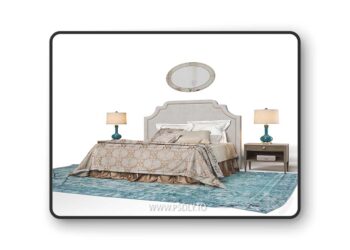3dsky Pro - Bed with linens 3D Model