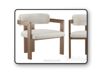 3dsky Pro - Curved Walnut Dining Chair