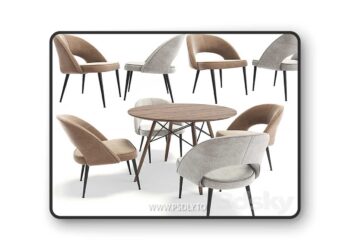 3dsky Pro - Dining Chair Set 08 3D Model