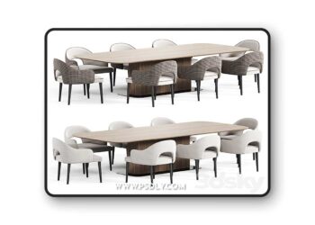3dsky Pro - Dining Set 16 3D Model
