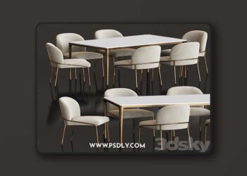 3dsky Pro - Dining Set 83 3D Model