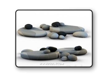 3dsky Pro - Floor cushions stones chair SMARIN 3 3D Model