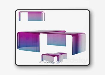 3dsky Pro - Gradient Glass Tables 3D Model