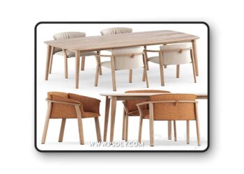 3dsky Pro - Lamorisse 3686 chair and 3687 chair by Pedrali and Grasshopper table by Karpenter