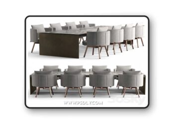 3dsky Pro - Minotti dinning set 3D Model