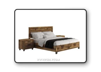 3dsky Pro - Morales Rustic Wood Bed 3D Model