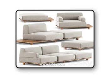 3dsky Pro - Palco sofa module set 1 by Kristalia