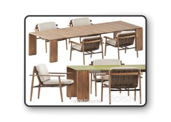 3dsky Pro - Trio Outdoor Dining chair and Drake Outdoor table by Minotti