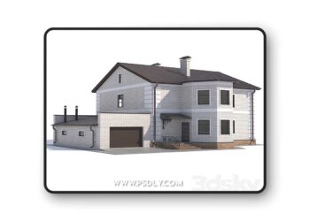 3dsky Pro - Two-storey country cottage with a garage