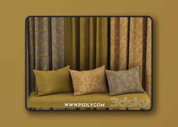3dsky Pro - set of fabric materials in yellow tones