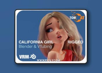 CgTrader - California Girl Rigged Character for Blender and Vtubing 3D model