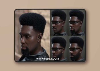 Daz3d - Faded Afro Hair and Beard for Genesis 9