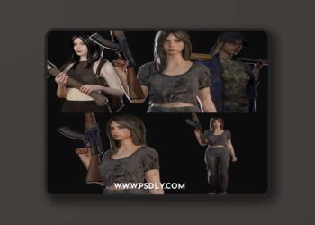 Fab - Customizable Survival Girl 3D Model