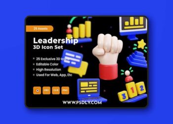 Leadership 3D Icon Set - 25 Premium 3D Icons