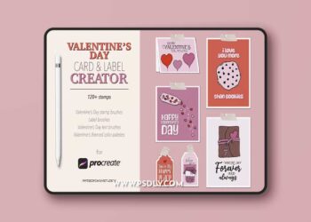 CreativeMarket - Procreate Valentine’s Day Cards 91995268