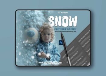 Realistic Snow Photoshop brushes | Winter effects