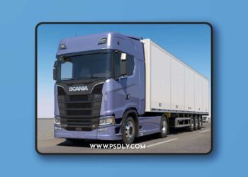 RenderHub - Truck Scania S-730 with trailer