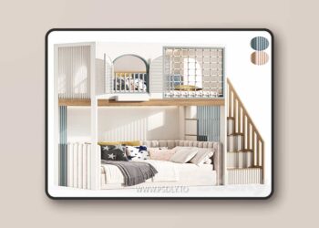 3dsky Pro - Bunk bed for kids 13 3D Model