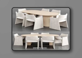 3dsky Pro - Dinning set 24 3D Model