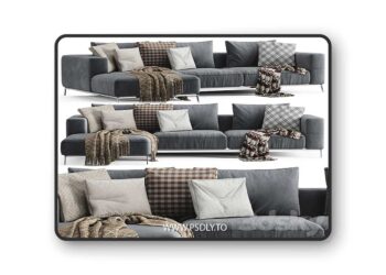 3dsky Pro - Flexform Ettore Chaise Longue Sofa 2