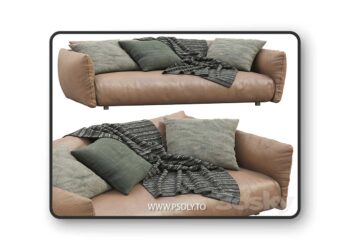 3dsky Pro - Meridiani Leather Sofa SCOTT