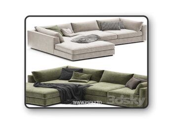 3dsky Pro - Oceanside Deep 2 Piece Left Arm Bumper Sectional Sofa