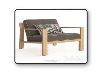 3dsky Pro - Rhodes Teak Lounge Chair